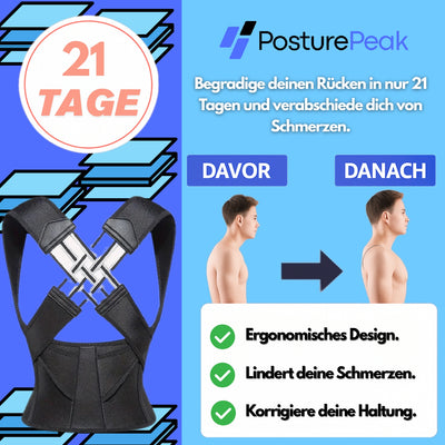 PosturePeak™ Flex – Orthopädische Haltungshilfe. Schmerzfrei bewegen.