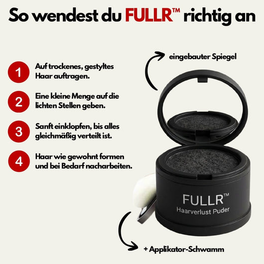 FULLR™ Haarverlust Puder | Geheimratsecken & kahle Stellen sofort unsichtbar - Zenobuy™ DE