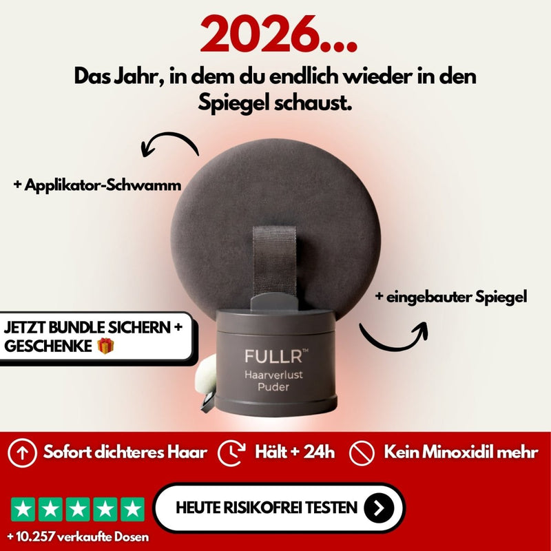 FULLR™ Haarverlust Puder | Geheimratsecken & kahle Stellen sofort unsichtbar - Zenobuy™ DE